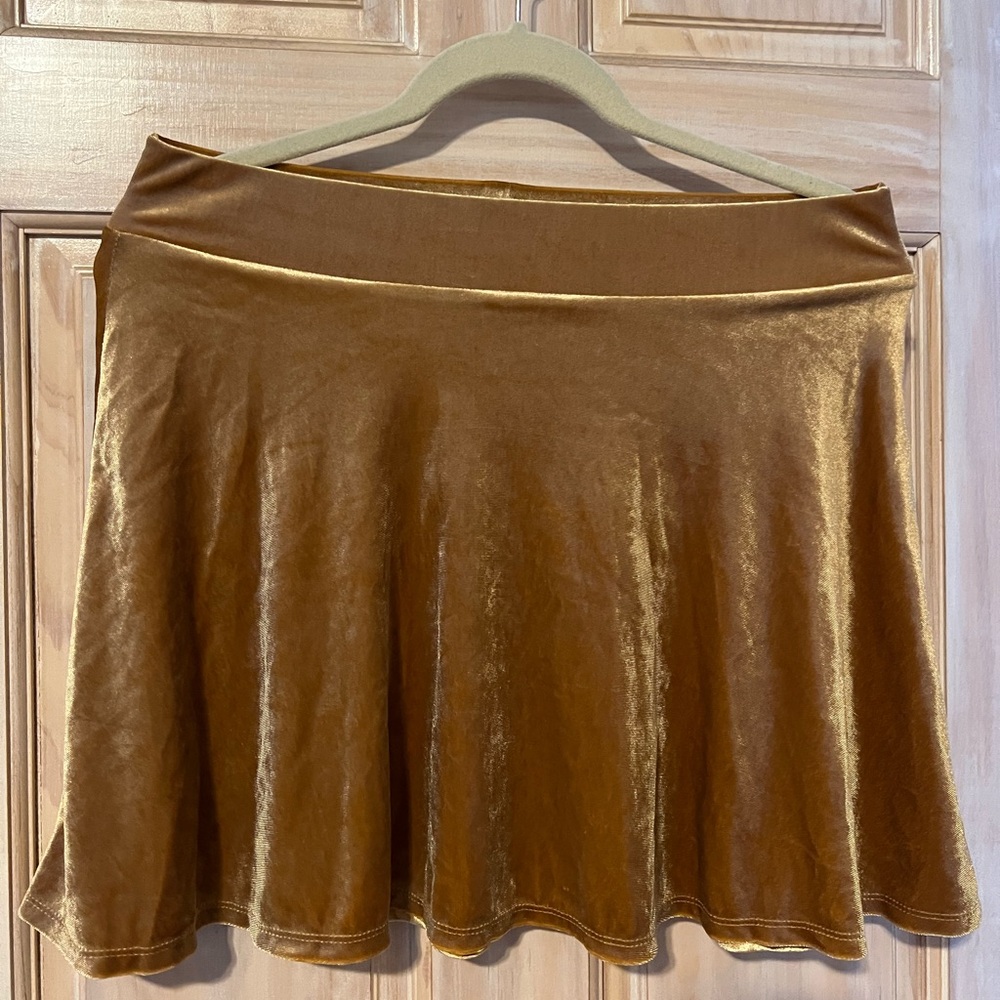 Gold velvet Circle Skirt size L